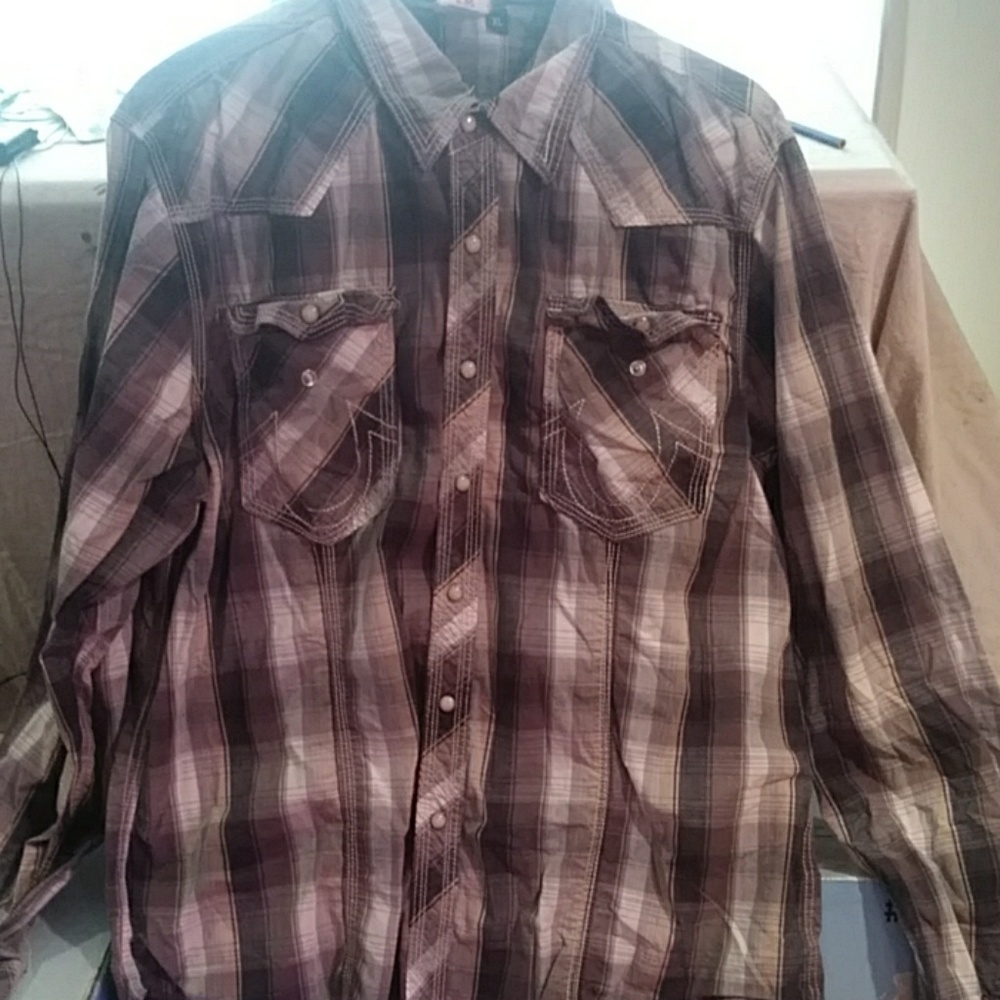 True Religion button-up collared shirt